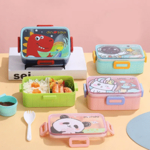 Cute Cartoon Lunch Box for Kids – 2 Compartments + Sauce Cup - Image 6
